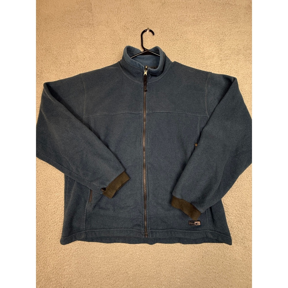 REI Co-op Fleece Jacket Full Zip Blue Outdoor Hiking Mens XL